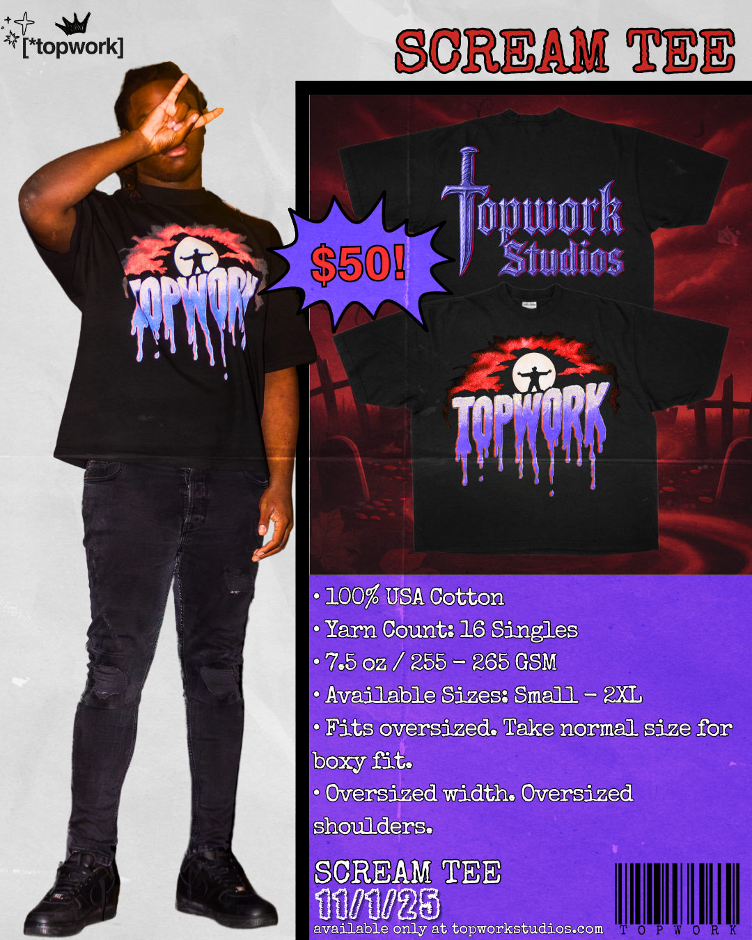 Topwork Scream Tee