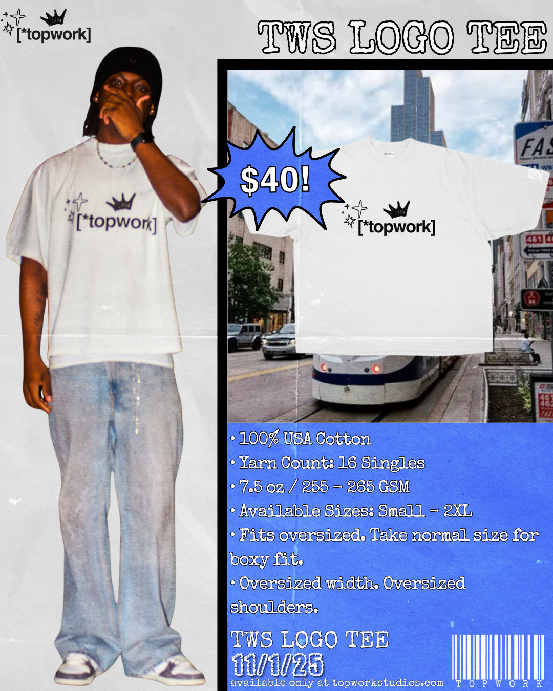 Topwork Logo Tee (White)