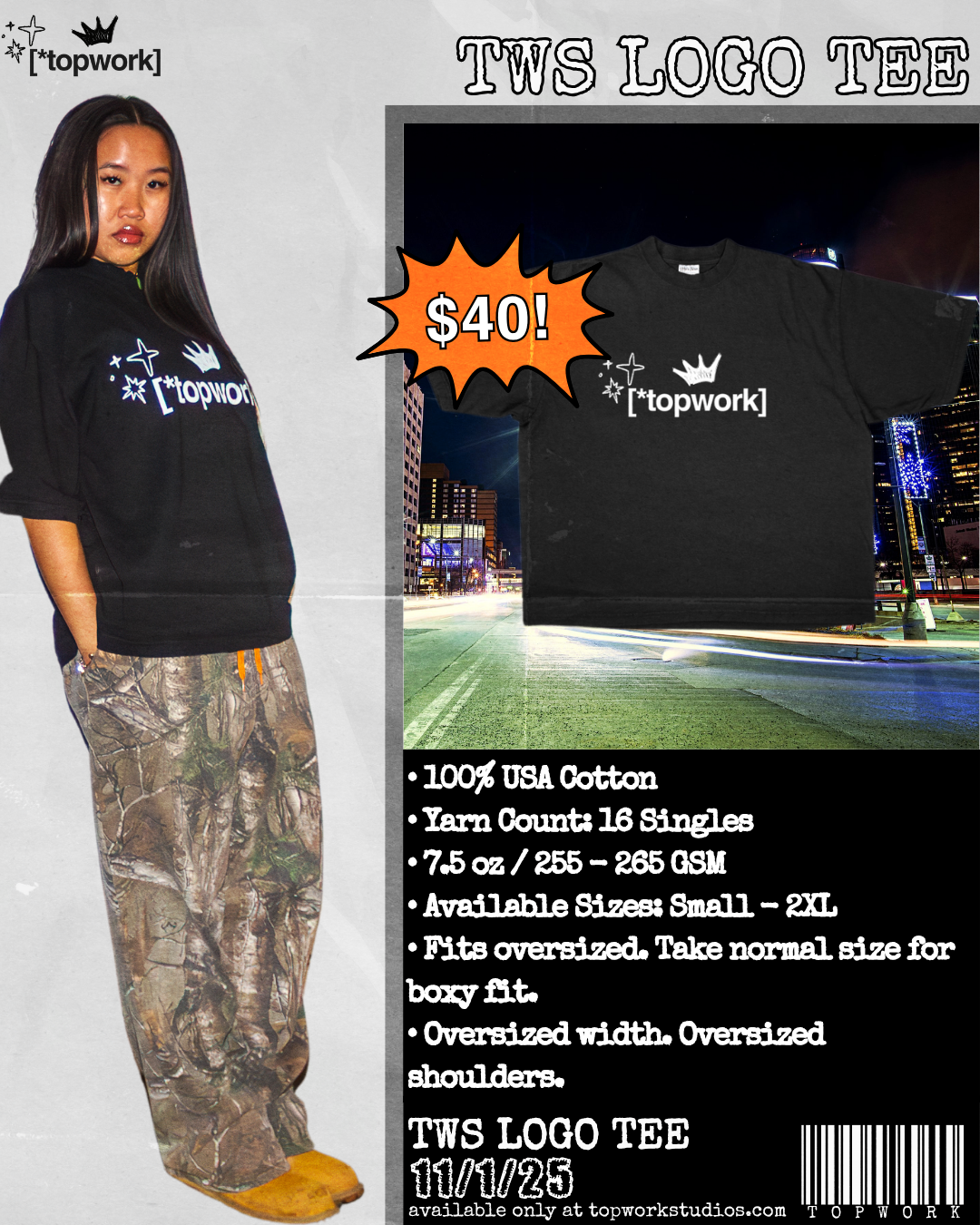 Topwork Logo Tee (Black)