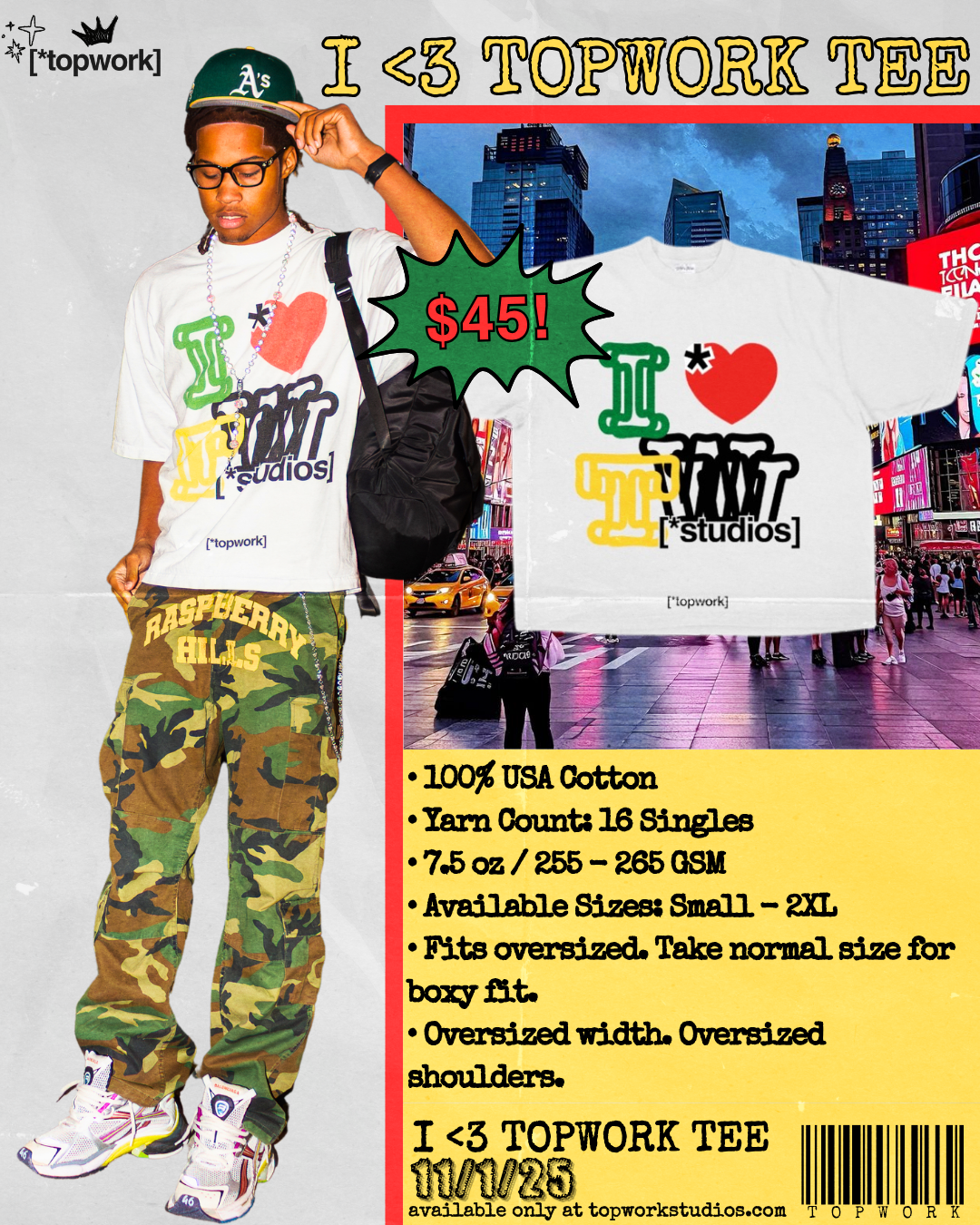 I <3 Topwork Tee (White)