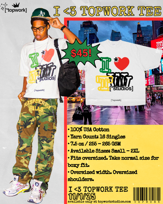 I <3 Topwork Tee (White)