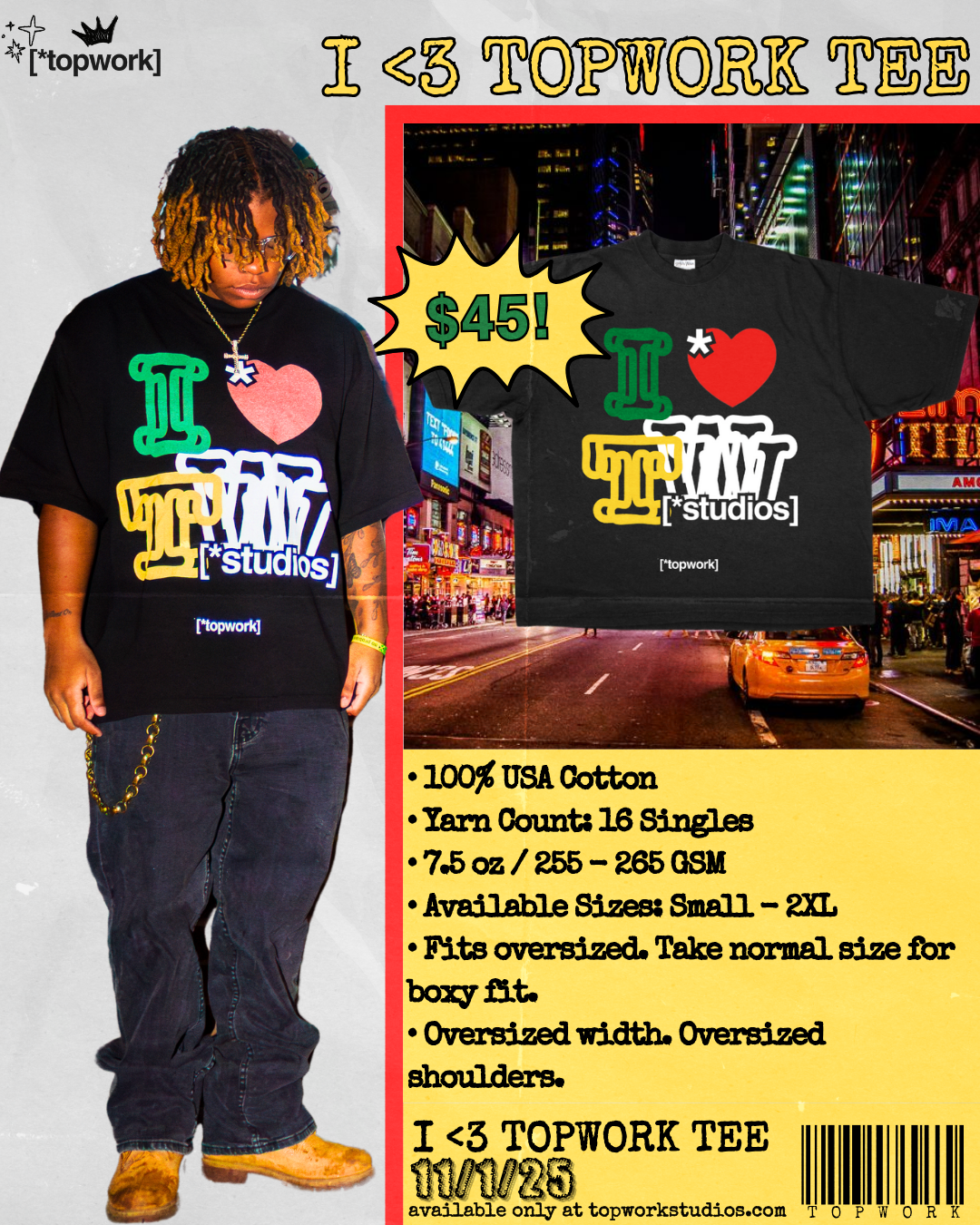 I <3 Topwork Tee (Black)