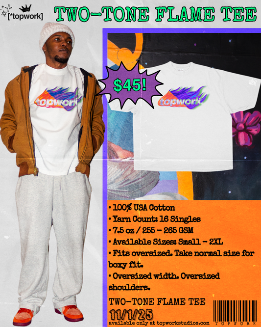 Topwork Two-Tone Flame Tee